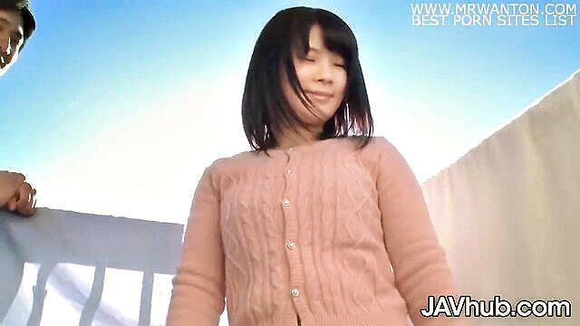 a japanese teen gets penetrated from behind on a balcony : JAV Hub