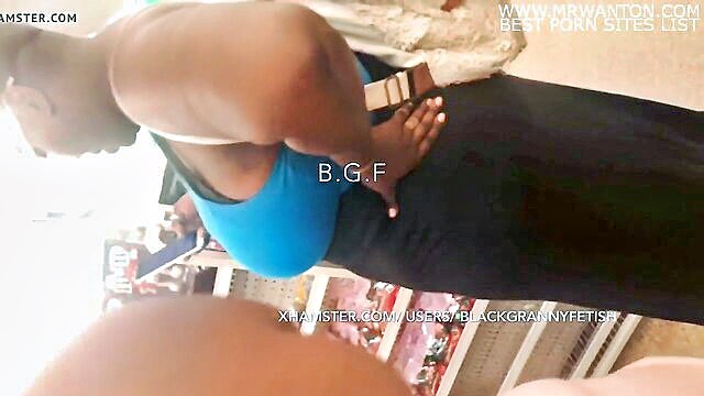 ebony, hairy, bbw - black bbw with big hairy pussy caught on hidden camera