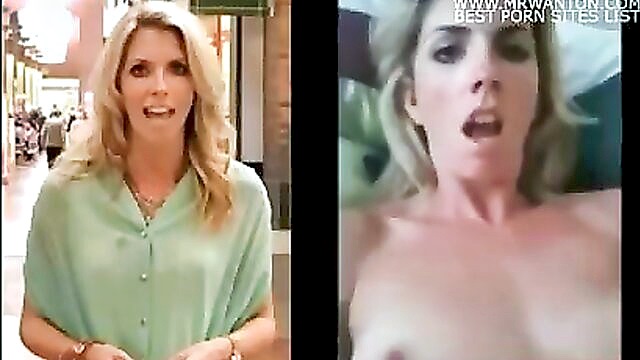 british, toys, blonde - leaked footage of a tv reporter fondling herself in her underwear