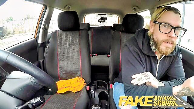 Georgie Lyall - Fake Driving Instructor Hot Car Fuck Fake Driving School