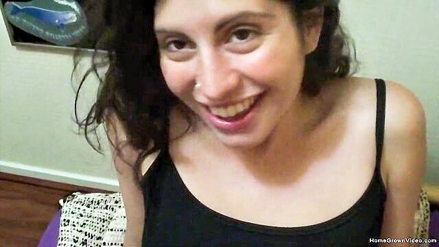 Self Shot - cute girlfriend sucks cock then has hairy pussy fucked HomeGrown Videos