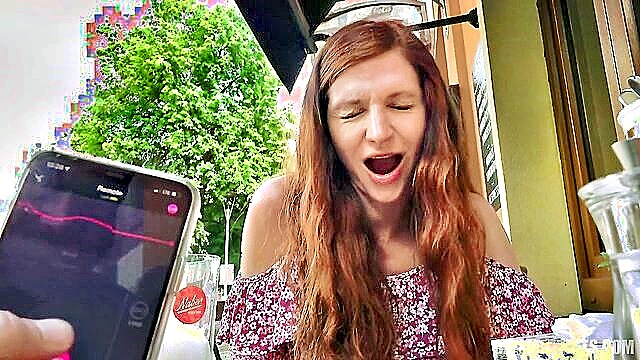 joy, czech, aka - stunning redheaded beauty lina experiences an orgasm in public