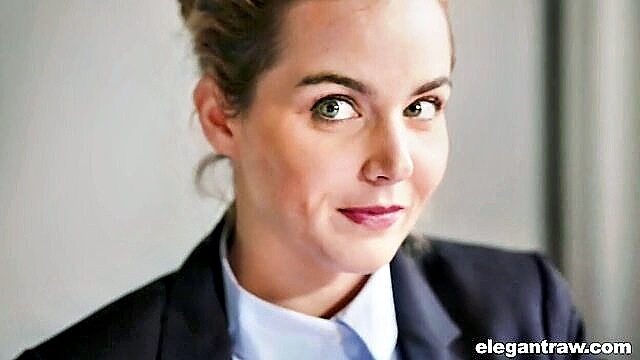 business woman, monster cocks, monster cock - a woman in a business suit handles two huge penises simultaneously