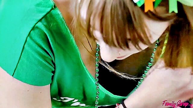 Katie Monroe, Angel Youngs - angel youngs katie monroe swap family celebrate st patricks day with hot foursome action Nubiles Porn