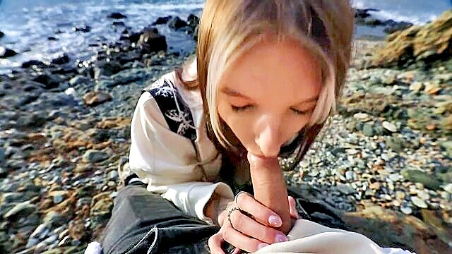 #beach, #creampie, #public - blonde bombshell lymia gets fucked hard in public and creampied
