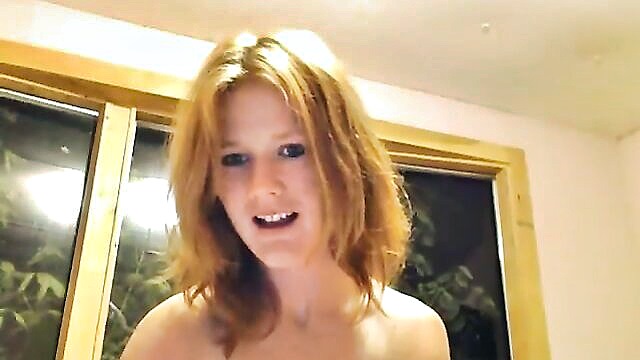 tits and pussy, ginger girl, small tits - this redhead is a hot girl who performs solo in front of the camera and exposes her small but firm breasts and her tight vagina