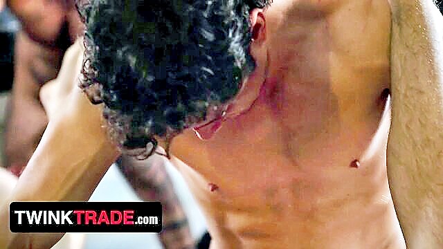 Teddy Torres, Ryan Jacobs, Edward Terrant, Rocky Vallarta - latino orgy cumshots