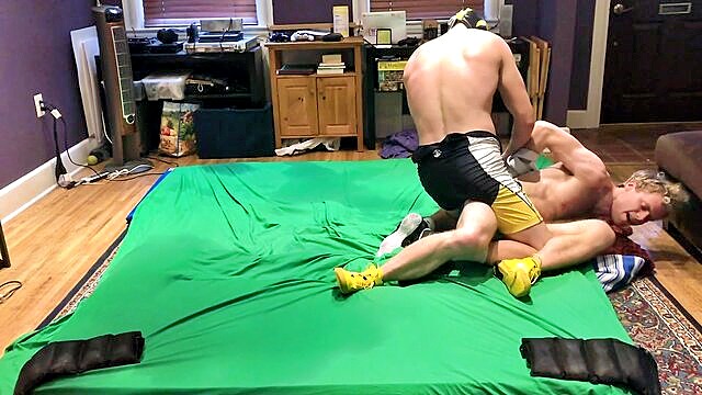 wrestle, wrestling, wrestler - enjoy some post work punishment with a hot gay wrestler and his kinky trainer