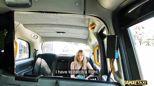 Irina Cage - busty blonde bombshell gets rough sex in a taxi Fake Hub