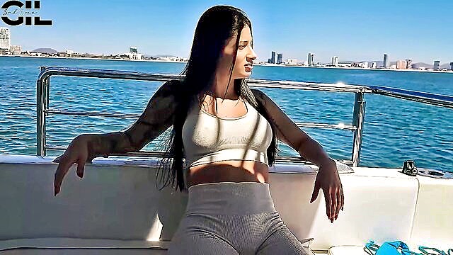 public, outdoors, shemales - tequal hot latina gets a deep blow on a yacht