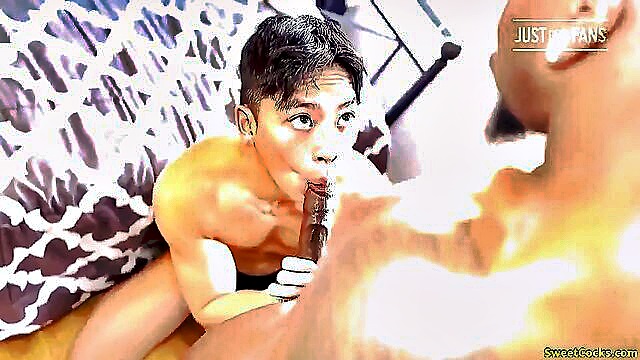 amateur, asian, ebony - pov homemade video of an asian twink getting fucked by a big black cock