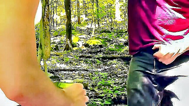 oral, blowjob, fucking - wild outdoor fucking with two guys who love to suck and bang in the woods