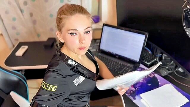 ass, tean, 18 year old - an 18 year old girl from russia bribes an officer and performs a blowjob