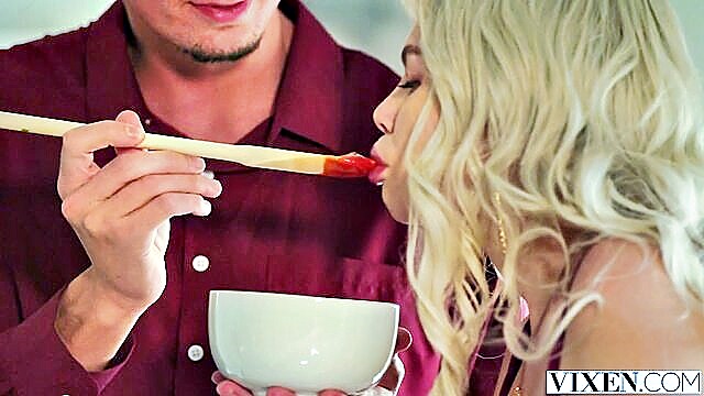 all sex, blonde, blowjob - bella spark and ashby winter threesome