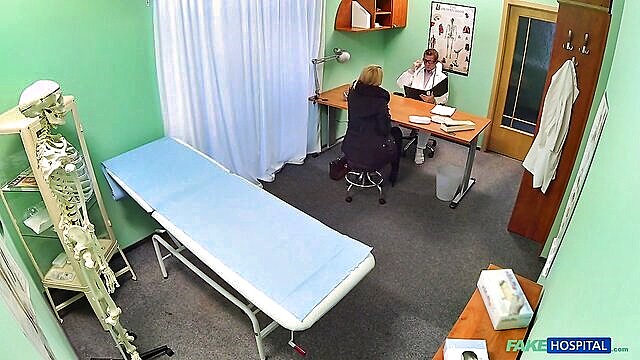 fakehospital, european, office - beautiful blonde gets hard sex in the office on the examination table