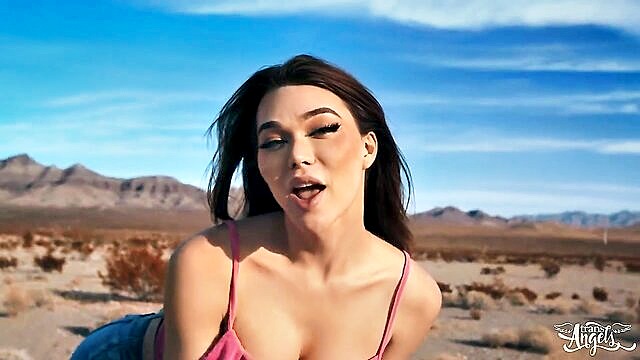 domination, hardcore, shemales - emma rose has big boobs and gets rough anal sex in the desert