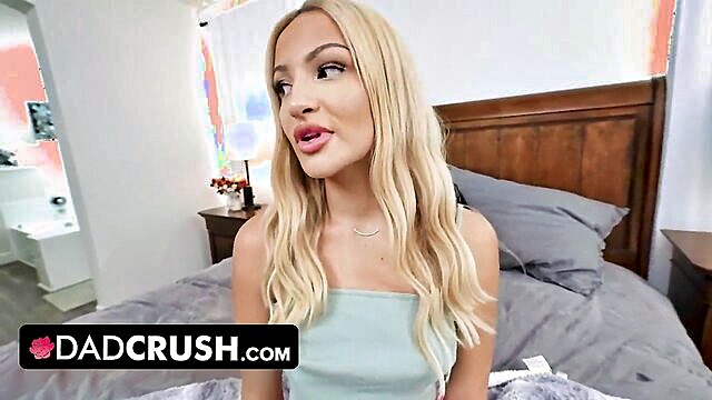 Mila Monet - dadcrush sexy blonde babe mila monet gets on her knees and swallows studs cock Dad Crush
