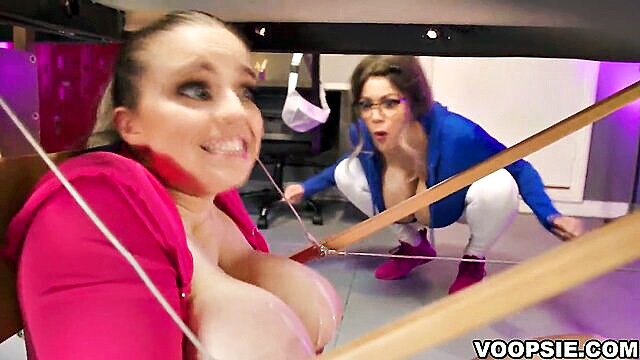 Codi Vore, Amber Alena - if you like fucking humongus tits then this is a scene for you