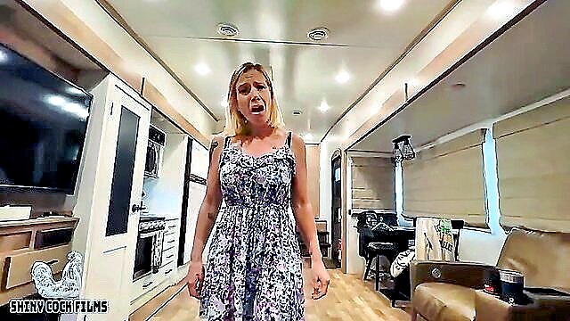 creampie, blonde, pornstar - blonde milf jane cane dominates stepson in self defence class and gets a messy creampie