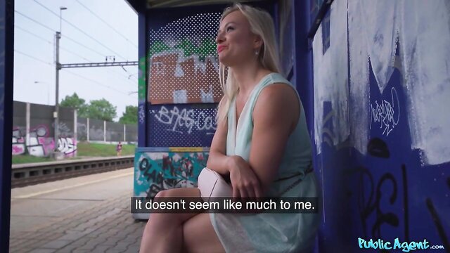 blonde girl ravished at train station : fakehub