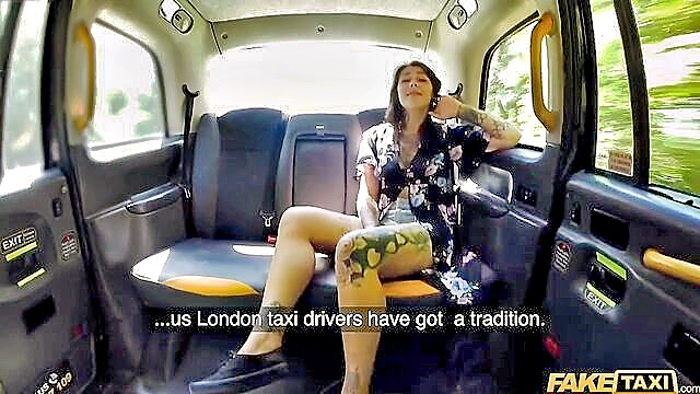 cock sucking, faketaxi, taxi - sexy brunette amsterdam babe craves a wild ride before outdoor creampie