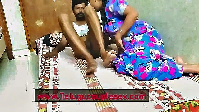 telugucouple, indian couple, telugu aunty - stepmom and indian hubby get creampied by their fat stepson in indian desi fashion