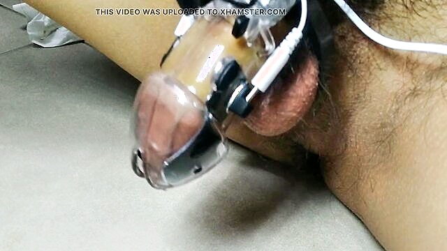 gay asian twink gets a small cock handjob with electro stimulation : ATwink