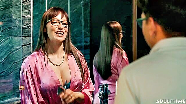 big tits, milf, brunette - lexi luna glasses