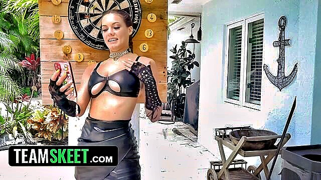 busty ebony slim ebony share stepdads cock in hot 3some action : Team Skeet