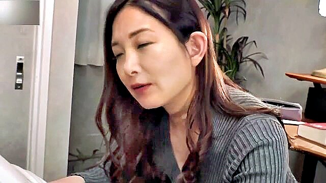 dark hair, jav, jav porn - asian stepmom in black stockings rides her stepsons hard cock like a pro