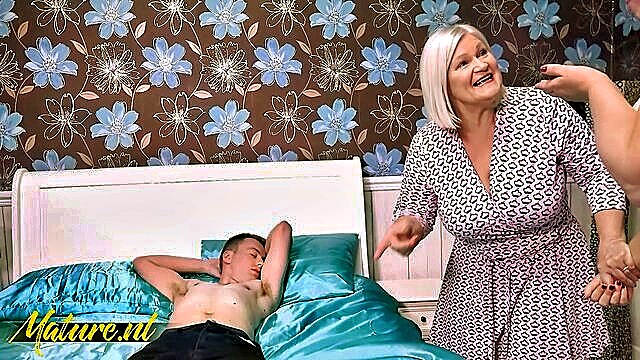 granny, maturenl, gilf - bbw threesome action