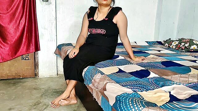 rock hard, desi bhabhi, hindi audio - watch as parlour boy films desi bhabhi getting stuffed hard by his camera