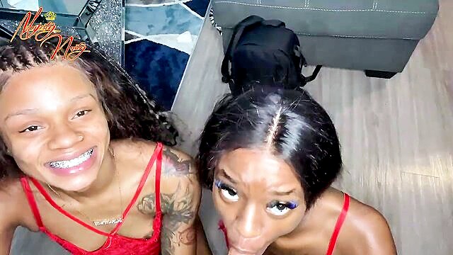ebony threesome leads to mutual blowjobs in steamy sex video : Majestynasty