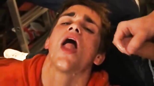 cum, bisexual, kissing - naughty teens share a golden shower cum in wild bisexual orgy