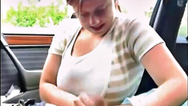 street hooker, fuck in the car, in the car - chubby street hooker titfuck