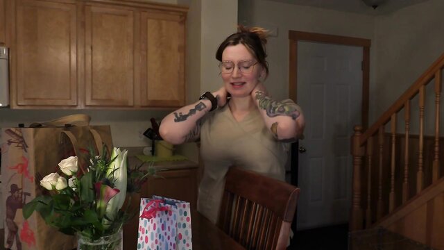 milf, tattoo, pov - mom gets a massage