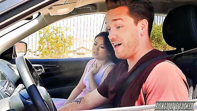 blowjob, fucking, petite - tiny asian jogger lulu chu picked up and fucked