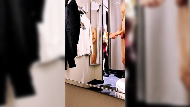 public dressing room, dressing room, public - dressroom handjob blues