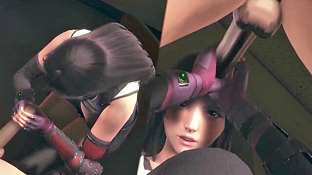 Tifa Lockhart, Big D - tifa lockharts huge breasts lead to an outstanding blowjob and a massive cumshot in this 3d sfm animation Joas22222