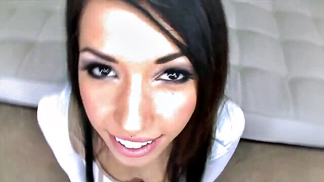 pov, brunette, blowjob - watch callie the stunning amateur brunette take it like a pro in pov cowgirl and doggy action