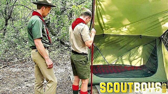 Logan Cross, Ryan St. Michael - ryan st michael logan cross team up to seduce and fuck a cute scoutboy raw