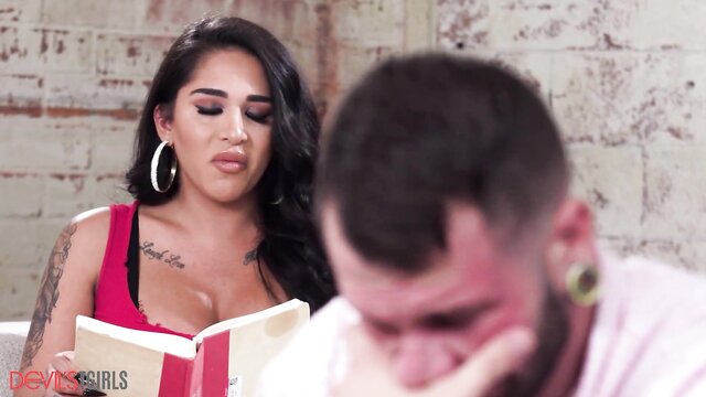Johnny Hill - tattooed babe jane marie makes sure her man forgets about ex by deepthroating and taking his big cock in her tight ass