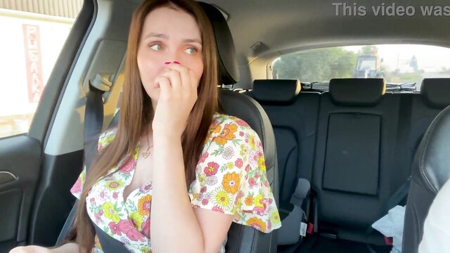 creampie, amateur, milf - stepson creampies angry wife in car