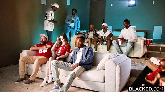 Molly Little - molly little gets her holes drilled by 6 black dudes in a wild interracial gangbang