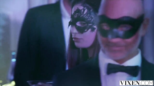 Liya Silver, Sonya Blaze, Alberto Blanco - sexy masked foursome Vixen