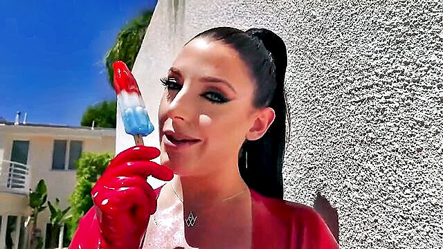big dick, brunette, big tits - angela white blowjob