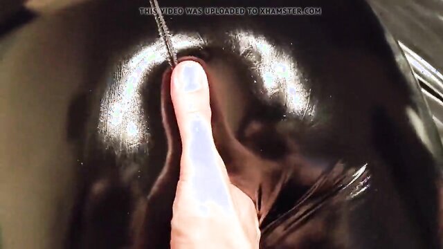ShinyJulia - vinyl leggings and ass massage lead to cumming in my ass ShinyJulia