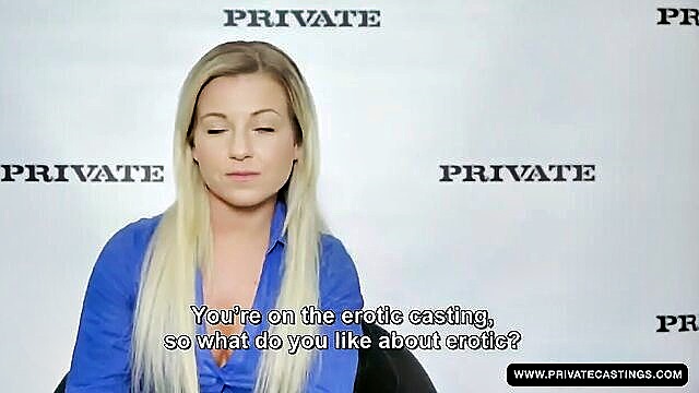Lucy - a petite blonde answers questions in her native language Private Castings