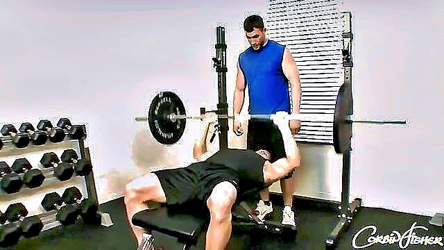 gym, gay sex, 2 gay - gay ass fingering