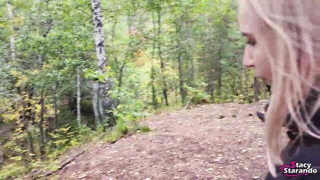 Stacy Starando - stepsister and stepsister stepbrother have sex in the forest   live video